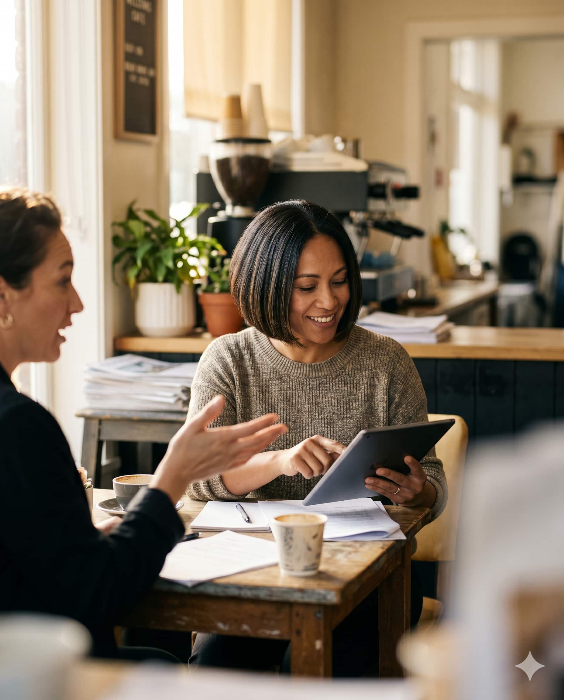 Two New Zealand small-business owners in conversation